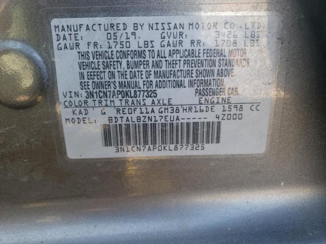 Photo 12 VIN: 3N1CN7AP0KL877325 - NISSAN VERSA S 