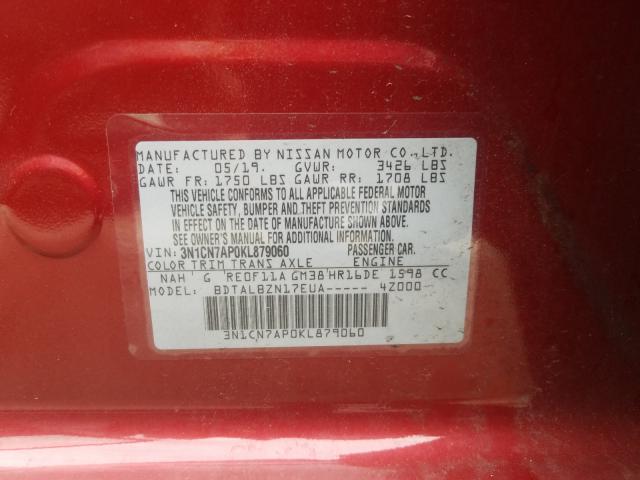 Photo 9 VIN: 3N1CN7AP0KL879060 - NISSAN VERSA S 