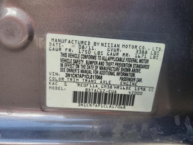 Photo 11 VIN: 3N1CN7AP1CL817068 - NISSAN VERSA S 