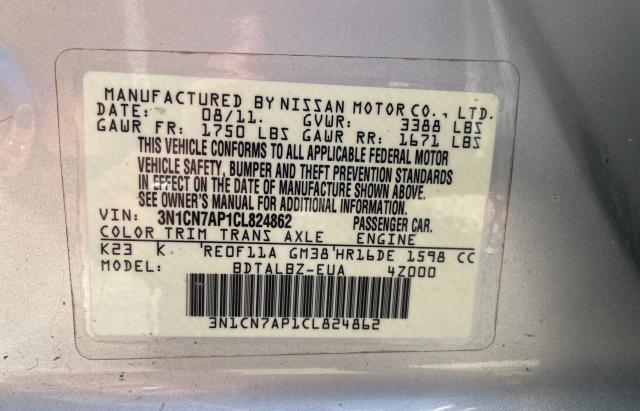 Photo 9 VIN: 3N1CN7AP1CL824862 - NISSAN VERSA S 