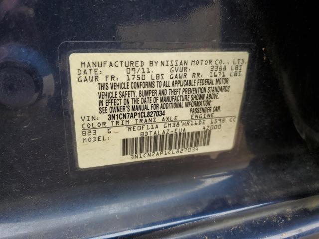 Photo 11 VIN: 3N1CN7AP1CL827034 - NISSAN VERSA S 