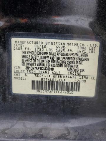 Photo 11 VIN: 3N1CN7AP1CL876010 - NISSAN VERSA S 