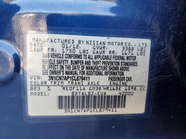 Photo 11 VIN: 3N1CN7AP1CL879411 - NISSAN VERSA S 