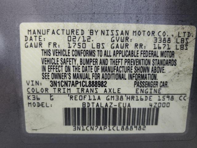 Photo 11 VIN: 3N1CN7AP1CL888982 - NISSAN VERSA 