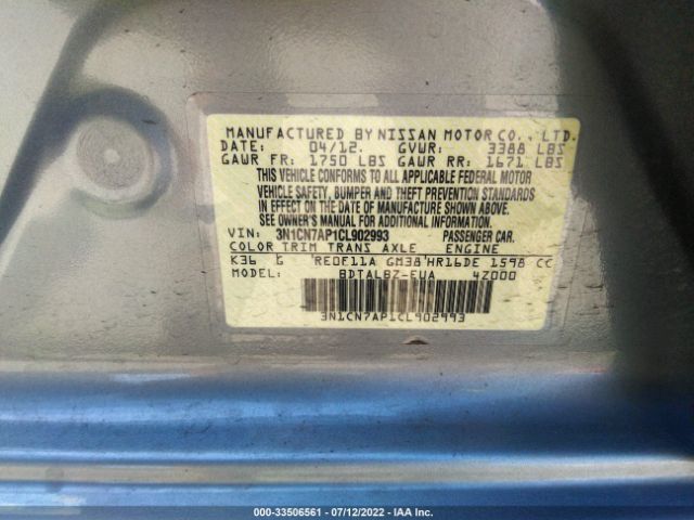 Photo 8 VIN: 3N1CN7AP1CL902993 - NISSAN VERSA 