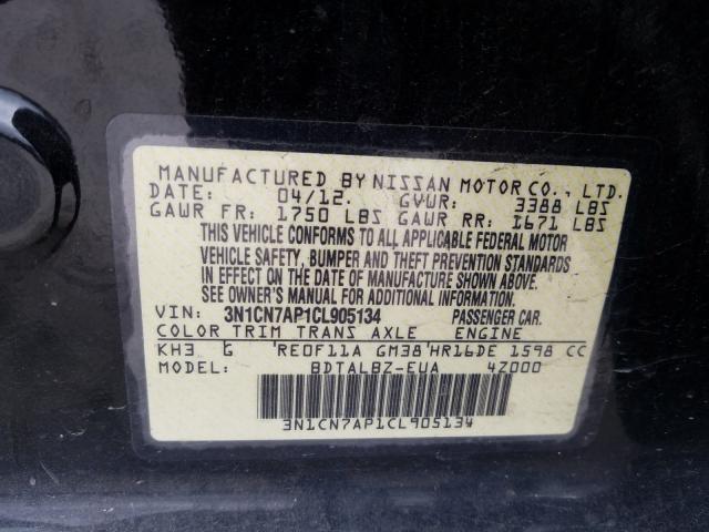 Photo 9 VIN: 3N1CN7AP1CL905134 - NISSAN VERSA S 