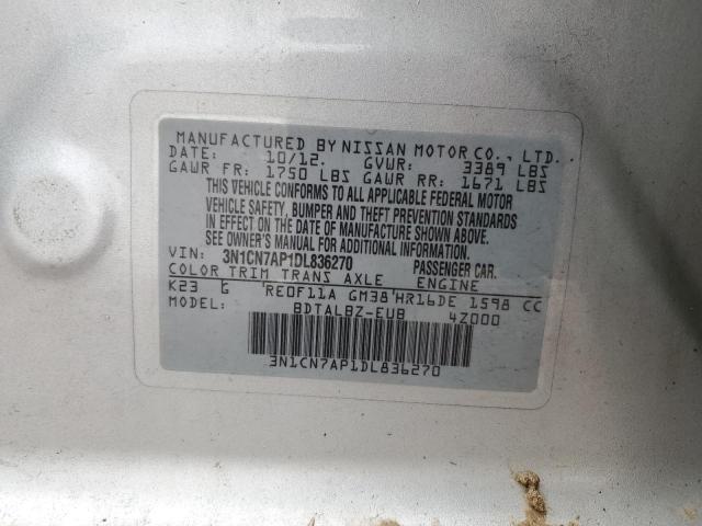 Photo 9 VIN: 3N1CN7AP1DL836270 - NISSAN VERSA 