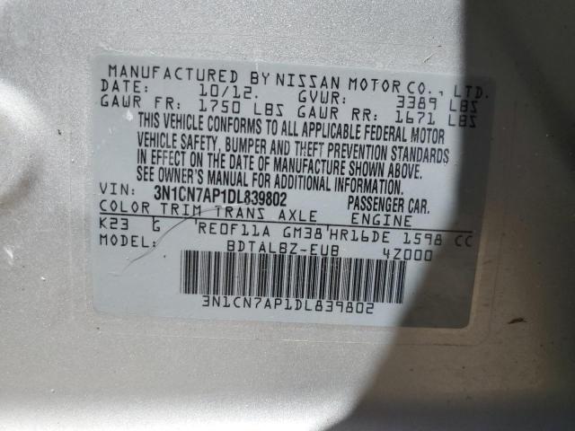 Photo 11 VIN: 3N1CN7AP1DL839802 - NISSAN VERSA S 