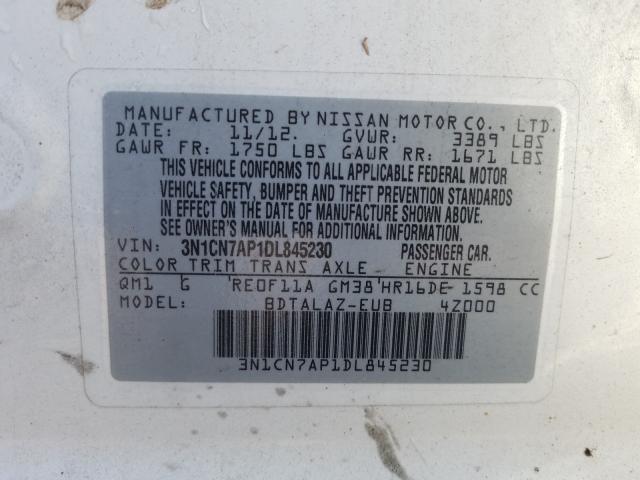 Photo 9 VIN: 3N1CN7AP1DL845230 - NISSAN VERSA S 