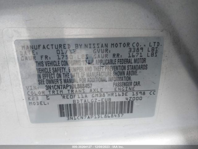 Photo 8 VIN: 3N1CN7AP1DL868457 - NISSAN VERSA 