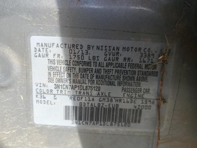 Photo 11 VIN: 3N1CN7AP1DL875120 - NISSAN VERSA 