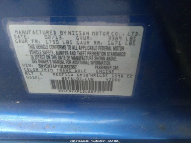 Photo 8 VIN: 3N1CN7AP1DL882357 - NISSAN VERSA 