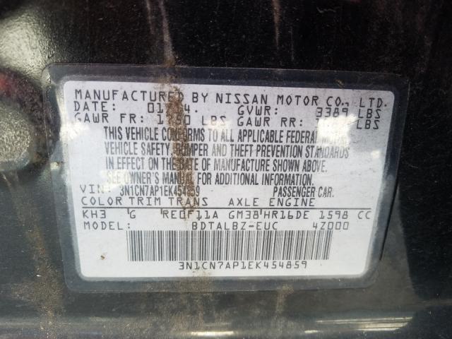 Photo 9 VIN: 3N1CN7AP1EK454859 - NISSAN VERSA S 