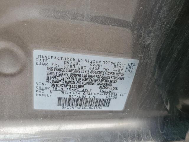 Photo 11 VIN: 3N1CN7AP1EL801598 - NISSAN VERSA S 