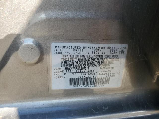 Photo 9 VIN: 3N1CN7AP1EL807014 - NISSAN VERSA S 