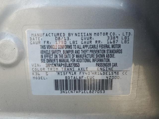 Photo 12 VIN: 3N1CN7AP1EL827053 - NISSAN VERSA S 