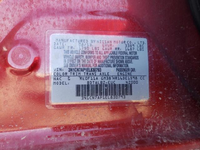 Photo 11 VIN: 3N1CN7AP1EL830793 - NISSAN VERSA S 