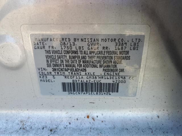 Photo 11 VIN: 3N1CN7AP1EL831426 - NISSAN VERSA S 