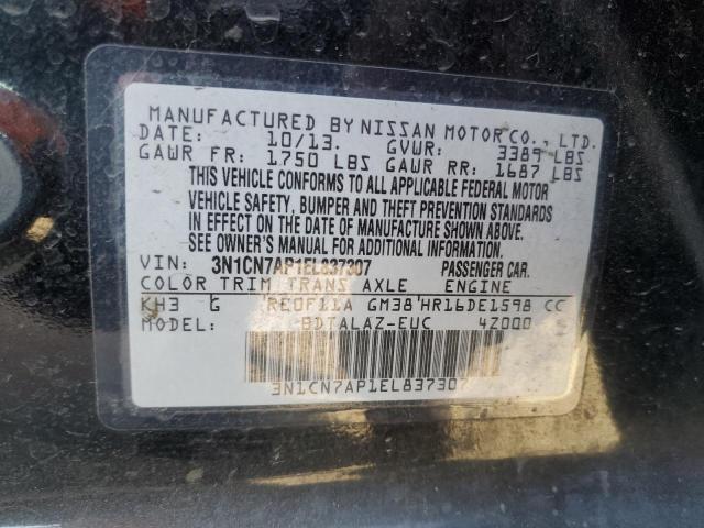 Photo 11 VIN: 3N1CN7AP1EL837307 - NISSAN VERSA S 