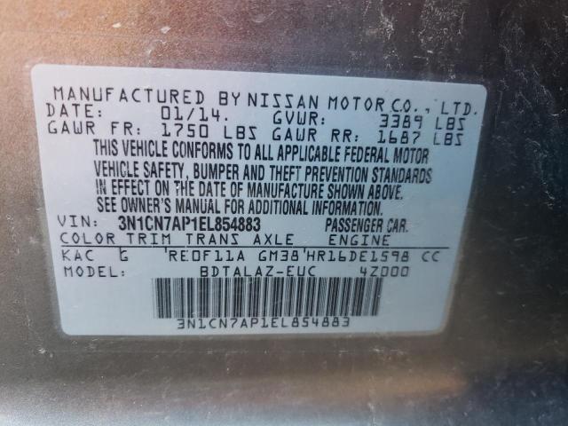 Photo 12 VIN: 3N1CN7AP1EL854883 - NISSAN VERSA 