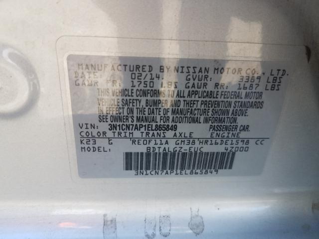 Photo 9 VIN: 3N1CN7AP1EL865849 - NISSAN VERSA 