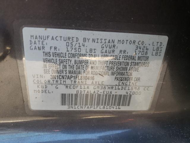 Photo 9 VIN: 3N1CN7AP1FL810416 - NISSAN VERSA S 