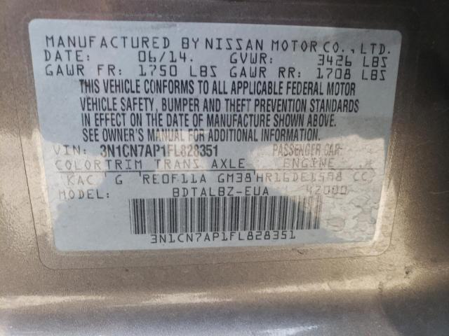 Photo 9 VIN: 3N1CN7AP1FL828351 - NISSAN VERSA S 