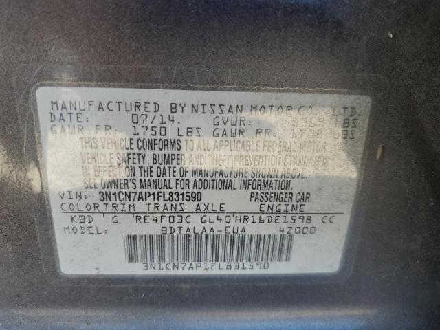 Photo 11 VIN: 3N1CN7AP1FL831590 - NISSAN VERSA S 