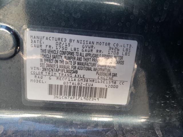 Photo 9 VIN: 3N1CN7AP1FL902349 - NISSAN VERSA S 