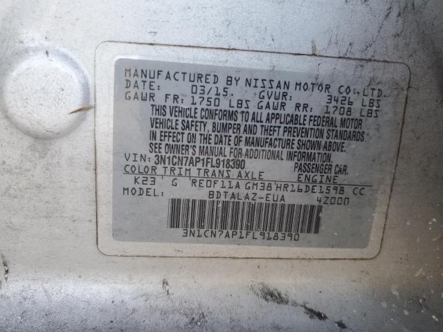 Photo 11 VIN: 3N1CN7AP1FL918390 - NISSAN VERSA S 