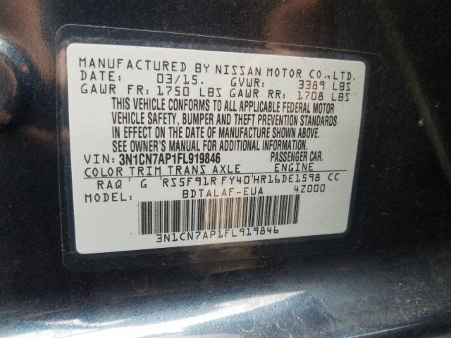 Photo 9 VIN: 3N1CN7AP1FL919846 - NISSAN VERSA S 