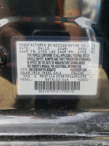 Photo 12 VIN: 3N1CN7AP1FL933472 - NISSAN VERSA S 