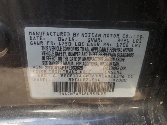 Photo 9 VIN: 3N1CN7AP1FL953625 - NISSAN VERSA S 