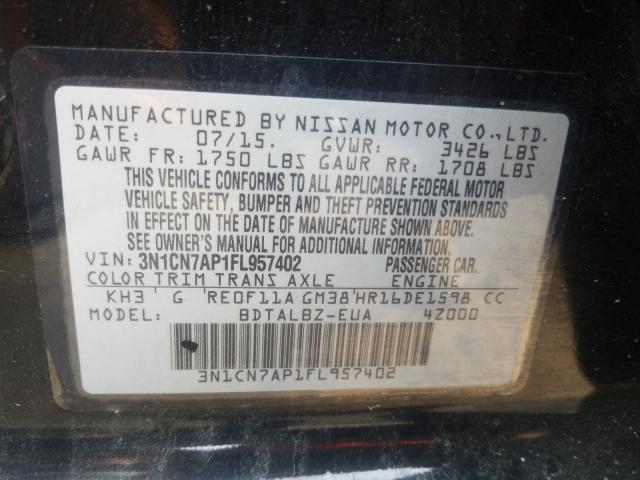 Photo 9 VIN: 3N1CN7AP1FL957402 - NISSAN VERSA S 