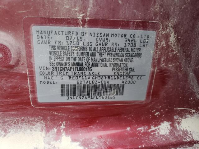 Photo 9 VIN: 3N1CN7AP1FL960185 - NISSAN VERSA S 