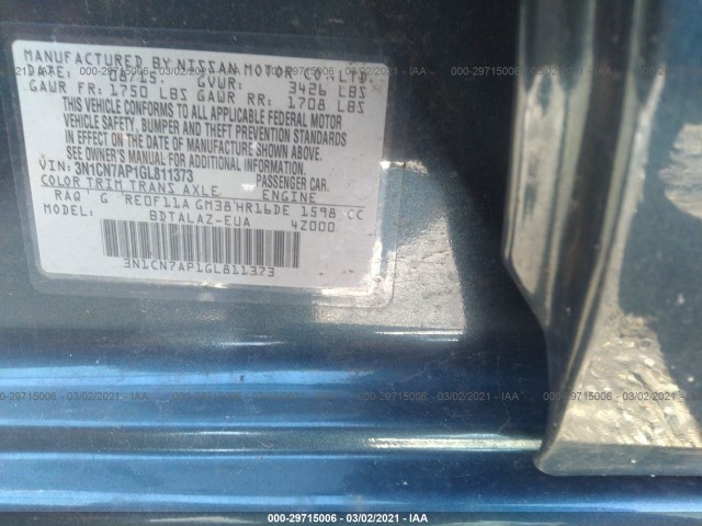 Photo 8 VIN: 3N1CN7AP1GL811373 - NISSAN VERSA 