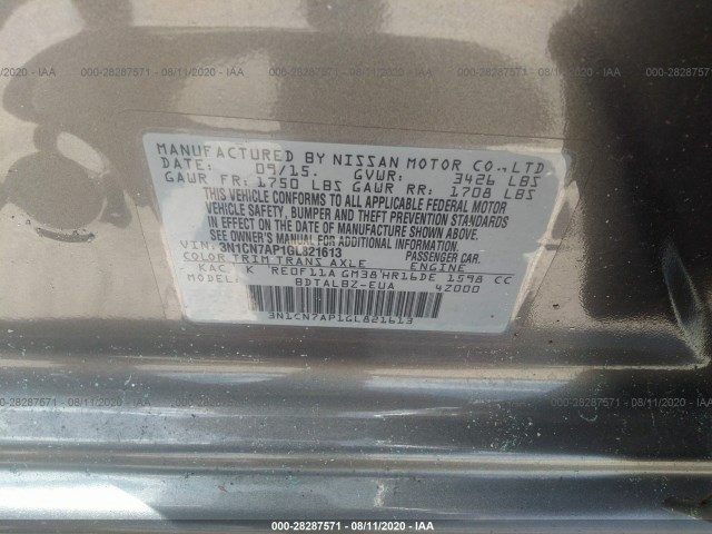 Photo 8 VIN: 3N1CN7AP1GL821613 - NISSAN VERSA 