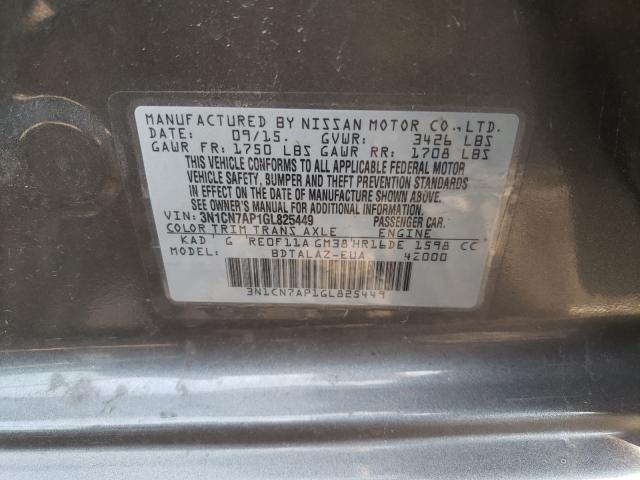 Photo 9 VIN: 3N1CN7AP1GL825449 - NISSAN VERSA 