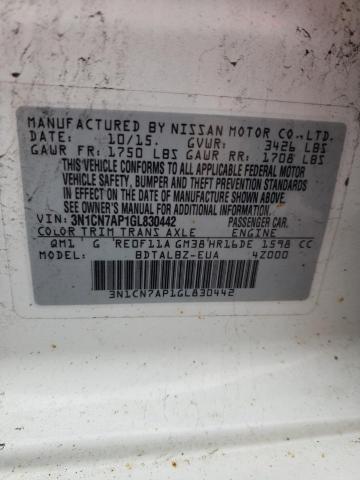 Photo 12 VIN: 3N1CN7AP1GL830442 - NISSAN VERSA S 