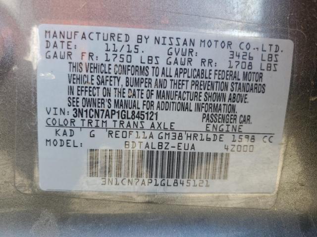 Photo 11 VIN: 3N1CN7AP1GL845121 - NISSAN VERSA 