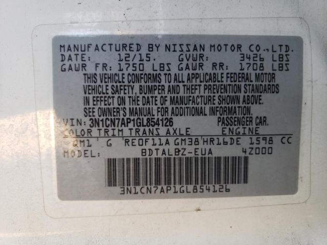 Photo 12 VIN: 3N1CN7AP1GL854126 - NISSAN VERSA 