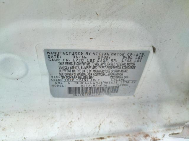 Photo 9 VIN: 3N1CN7AP1GL861304 - NISSAN VERSA S 