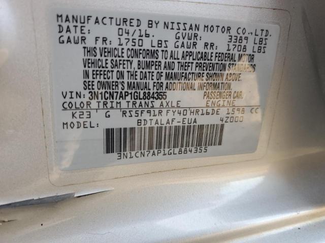 Photo 11 VIN: 3N1CN7AP1GL884355 - NISSAN VERSA 