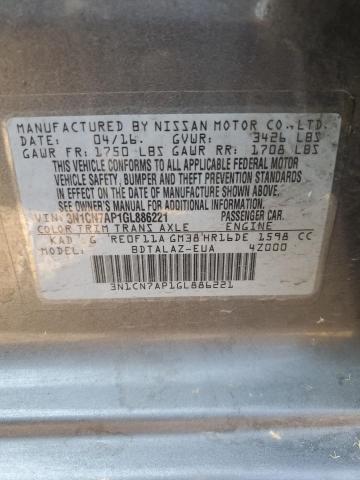 Photo 11 VIN: 3N1CN7AP1GL886221 - NISSAN VERSA S 