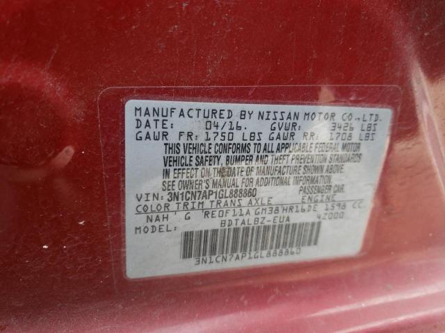 Photo 9 VIN: 3N1CN7AP1GL888860 - NISSAN VERSA S 