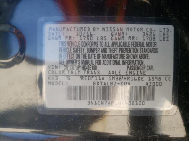 Photo 9 VIN: 3N1CN7AP1HK408100 - NISSAN VERSA S 