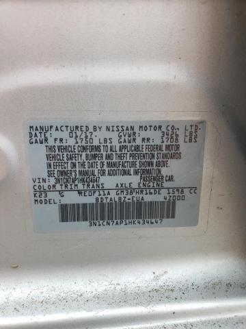 Photo 11 VIN: 3N1CN7AP1HK434647 - NISSAN VERSA 