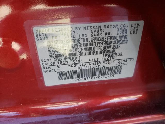 Photo 11 VIN: 3N1CN7AP1HK441419 - NISSAN VERSA S 