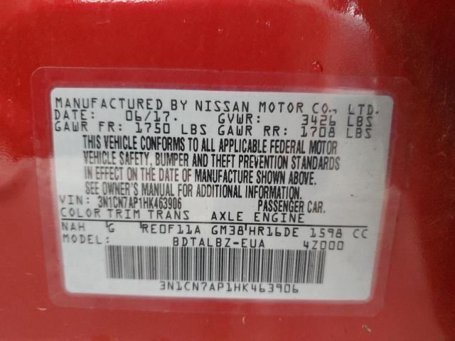 Photo 11 VIN: 3N1CN7AP1HK463906 - NISSAN VERSA S 