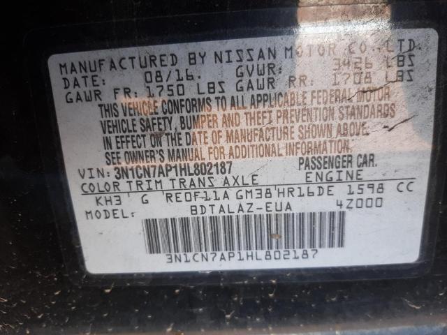 Photo 11 VIN: 3N1CN7AP1HL802187 - NISSAN VERSA S 